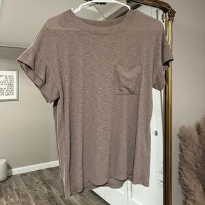 Madewell light brown tee (stretchy material)